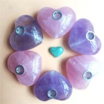 Christmas Gifts Heart Shaped Rose Quartz Stone Amethyst Stone Crystal Smoking Pipes