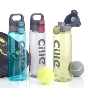 Cille 830ml Sports Tritan Water Bottle Hot Sale Flip Top Plastic Drinking Water Bottle One Touch Lid Custom Travel Bottle
