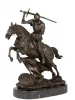 Classic Bronze Warrior Sculpture Antique large riding jumping horse with warrior metal bronze soldier knight statues