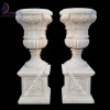 Classic Hand Carved Natural Stone Vase For Garden Decoration