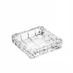 Clear square shape engraved crystal glass ashtray classic glass custom ashtray for cigarettes and cigars
