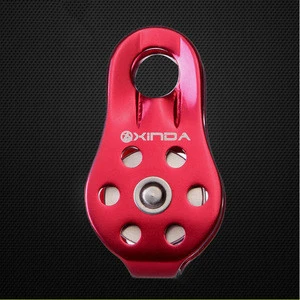 Climbing Pulley,Yanun Climbing Micro Pulley for 13mm Rope Rescue Lifting Aluminum Rope Pulley - Red