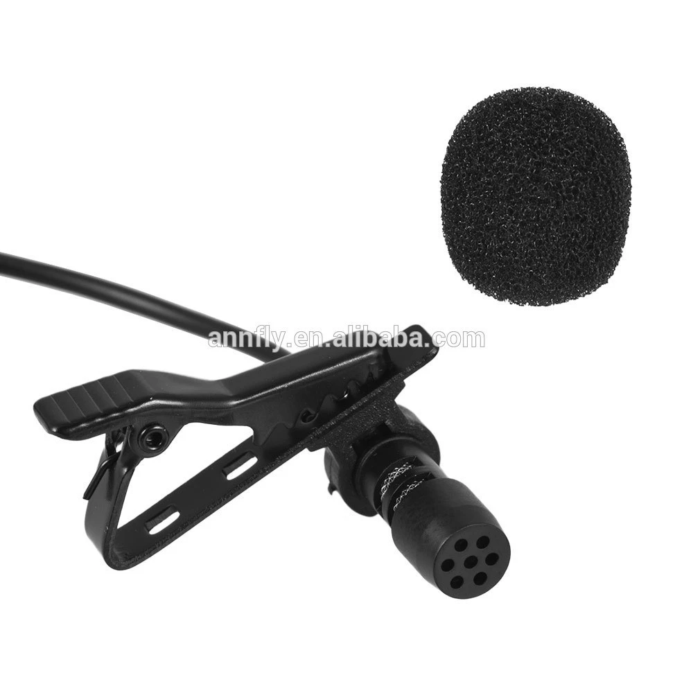 Clip-on Collar clip Microphone 3.5mm Jack Mini Wired Condenser Mic for Smartphones Laptop micro cravate