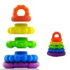 Colorful  Newborns Ring shape Teether Circle  infant Comforting Silicone Rattles Biting  baby toys educational