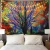 Import Colorful Tree Tapestry Wall Hanging Psychedelic Forest with Birds Wall Tapestry Bohemian Mandala Hippie Tapestry for Bedroom from China