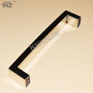 Contemporary simple black color stainless steel square cabinet pull handle