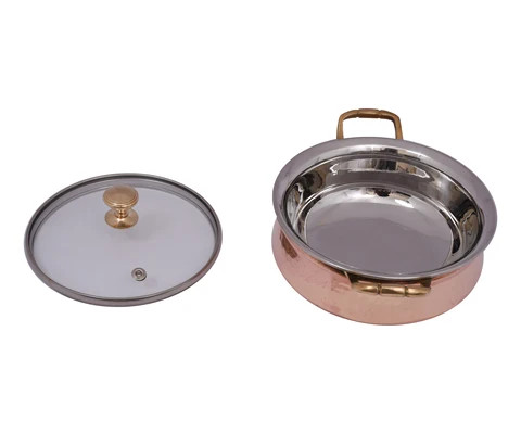 Copper Heavy Weight Fry Pan With Handle Hot Selling In 2023 Cookware Set For Home and Multifunctional Set With Glass Lid