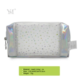 Cosmetics bag see through makeup bag luxury mesh makeup pouch with zipper