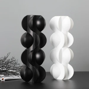 Creative design white resin art sculpture flower vase for home decor