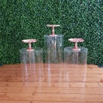 Custom Acrylic Cylinder Vases Round Plinth Display Stands for Wedding 69/128