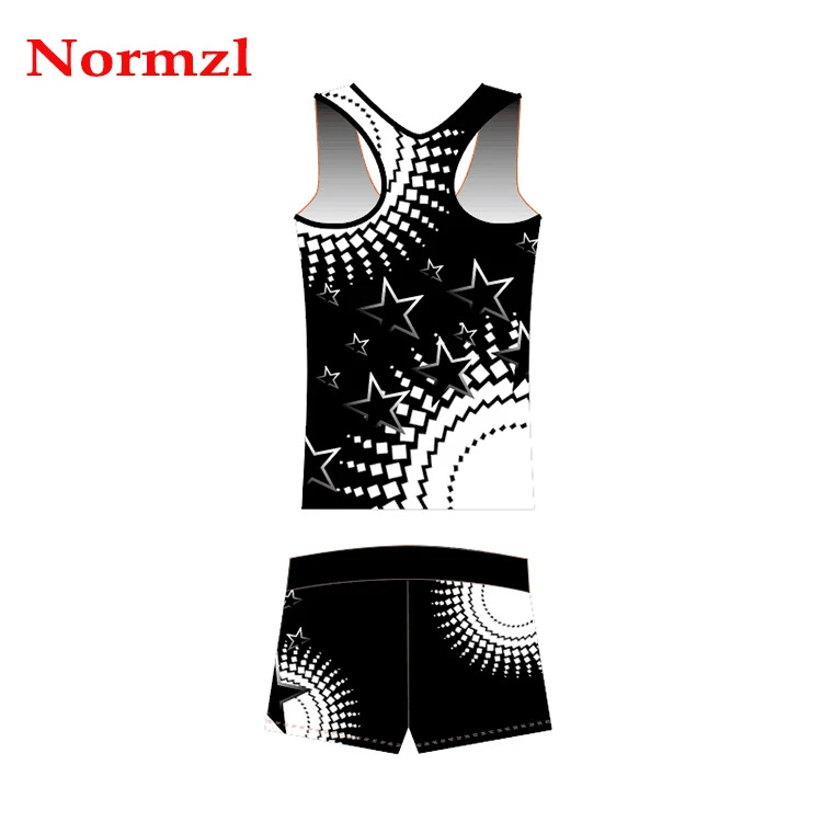 Custom Color And Size Youth Training Sublimated Black Cheerleader Costume