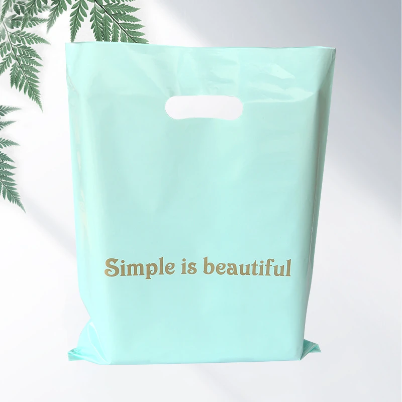Custom Design Logo Printing Biodegradable PE Cheap Die Cut Handle Shopping Polybag Carrying Plastic Packaging Bag With Own Logo