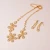 Import Custom Designs Cubic Zircon Crystal Flower Necklace Earrings Gold Plated Wedding Indian Bridal Dubai African Beads Jewelry Set from China