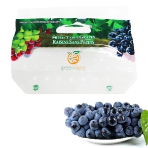 Custom ECO-friendly recycle vegetable&fruit protective plastic vent packing bag  resealable zipper bag/zip lock grape bag