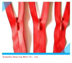 Custom fashionable colorful open end invisible zipper for lady dress Guangzhou zipper