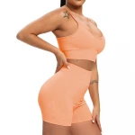 Custom LOGO clothing fitness booty slim womens athletic apparel AB yarn gym suit yoga seamless tights sports bra shorts sets OEM
