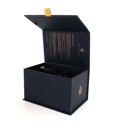 Buy Custom Luxury Black Paper Perfume Gift Box Empty Bottles Essential ...