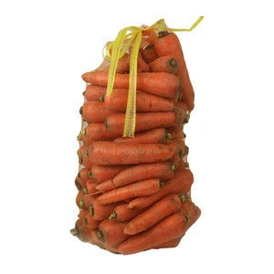 Custom PP Leno Tubular Mesh Bag For Carrot Garlic Onion Potato Fruit Vegetable Drawstring Storage Net Mesh Packing Bag