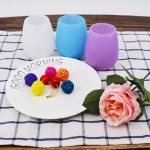 Custom Silicone Wine Glasses Outdoor Unbreakable Wine Cups for Travel Picnic Camping Opp Bag for Drinking Beer Whiskey Silicon