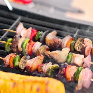 Custom Size Rotativ Short Long Barbecue Grill Skewer Sticks Round Satay Bamboo Bbq Skewers