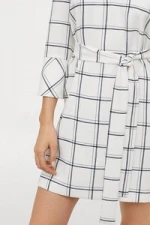 custom  white  elegant women   fashion  v-neck  straps stripe  dress