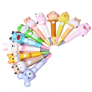 Customized Eco friendly Animal Style Promotional Advertising Custom Squishy ball-point pen