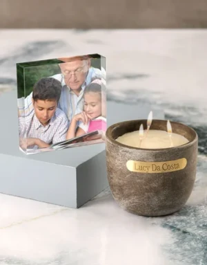 Customized  gift items Personalised Rustic Vanilla Scented Candle Set with quality gift set