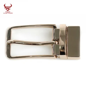 Customized light gold free reversible rotate pin buckle  wholesale belt buckles adjustable by crews