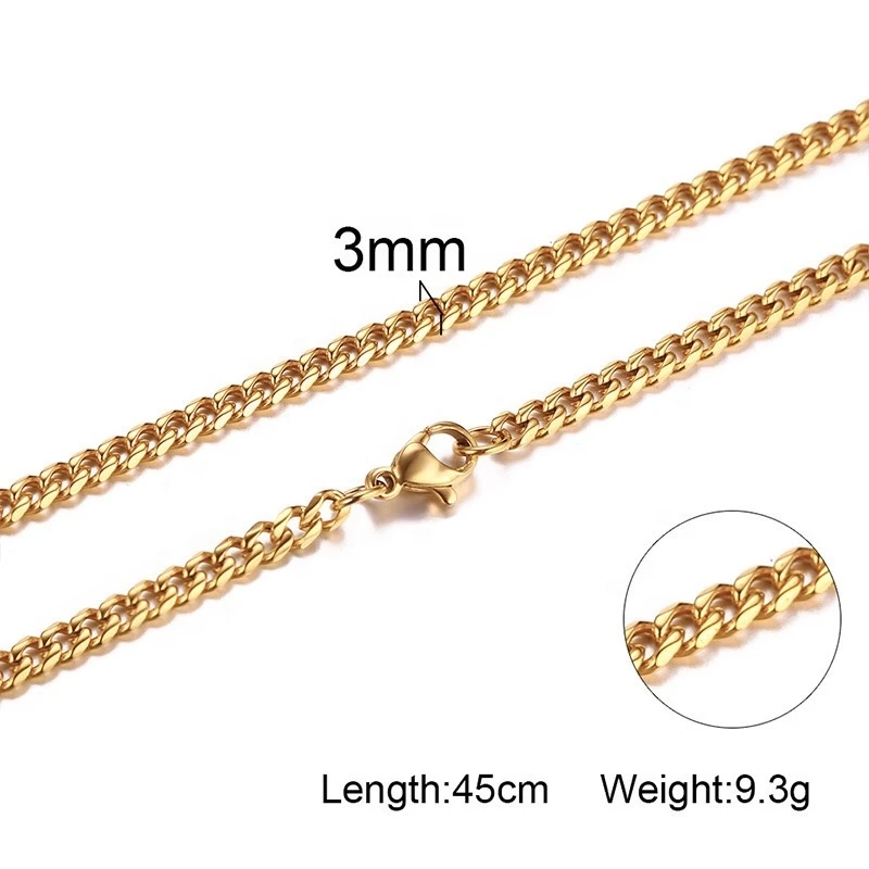 Customized men women jewelry accessories stainless steel crude chain necklace
