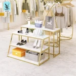 Customized Retail Store Modern Style 2sets Nesting Tables boutique clothing racks Display Table for Clothes Shop