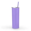 Customized Washable Portable 20oz Stainless Steel Straight Body Drinkware Travel Vacuum Water Mug With Lid And Straw