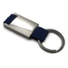 customrised original square real leather and metal keychain