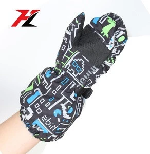 Cute colorful comfortable outdoor warm keeping ski mittens gloves for kids women and men