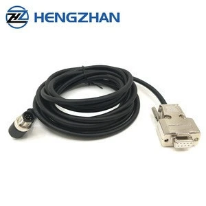 D-sub 90 degree connector 3 4 5 6 8 10 12pin m12 to db9 soldering cable for network computer