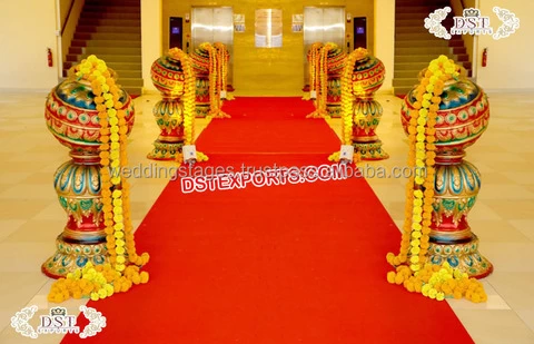 Decorative Wedding Mandap Matka Pillars Indian Wedding Ceremony Mandap Chories Open Wedding Mandap Pot Pillars Decoration