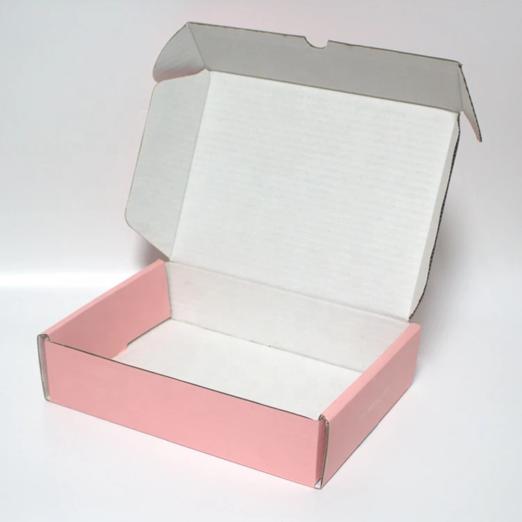 Deluxe Easy Fold Pink Mailing Box,  Custom Printed Postal Boxes