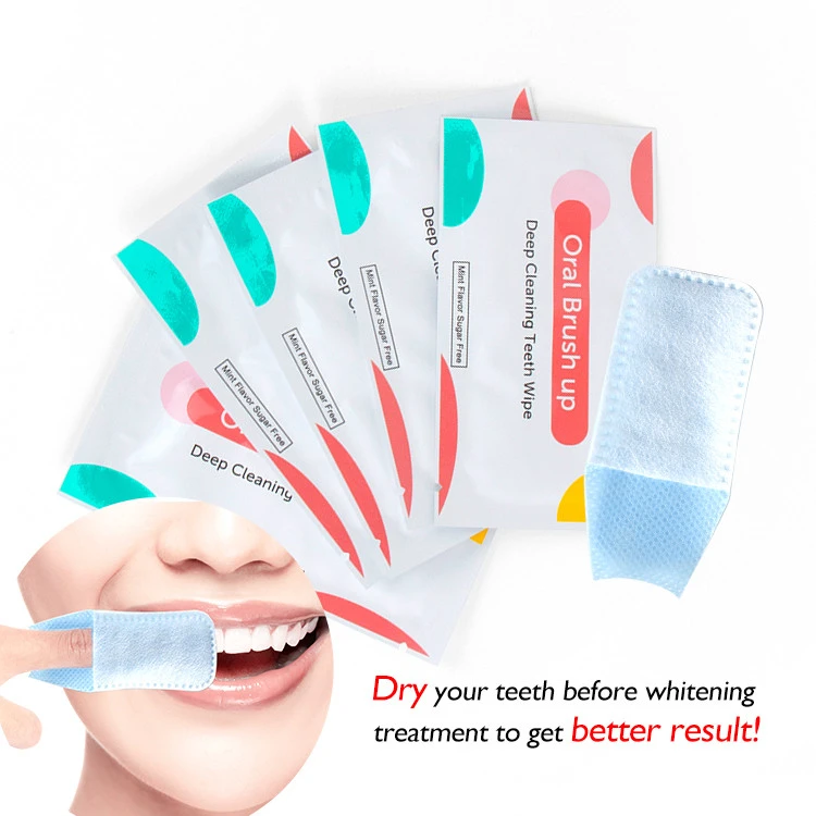 Dental Cleaning Finger Wipe Mint Teeth Whitening Oral Brush Up