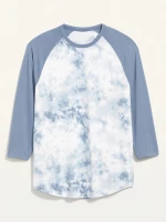 DIDIBUBU Vintage Tie-Dyed Gender Neutral 3/4-Length Raglan-Sleeve Tee tie dye custom t-shirt for Adults