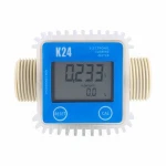 Digital LCD Fuel Flow Meter K24 Turbine Diesel Fuel Flow Meter for Chemicals Water Sea Adjust Liquid Flow Meters Measuring Tools