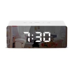 Digital Temperature Large Display LED Screen Mirror Alarm Clock With USB Charger