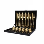 Dinner Cutlery 24PCS Knife Spoon Fork Set Stainless Steel Flatware sets Cutery Set For Gift