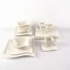 Dinner Set Square Plates Bowls Cup Saucer Dish Ceramic Dining Set Classic White Dinnerware Set Square Service for 4