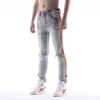DiZNEW  OEM mens jeans wash high quality 5 Pockets stretch track printed  men urban jean