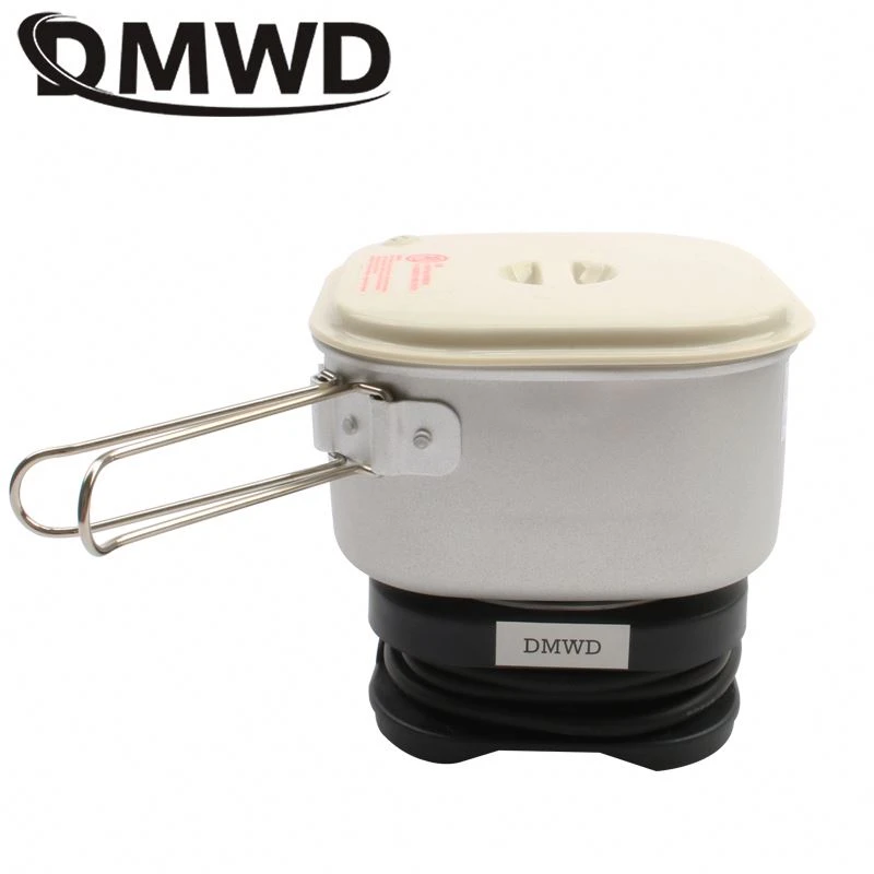 DMWD Dual Voltage Travel rice Cooker Portable Mini Electric stew soup pots cooking Machine Student hotpot food steamer 110V 220V