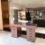 Import Docarelife Pink Modern Furniture Glass Top Makeup Vanity Dressing Table with Bulb Lighted Mirror from China