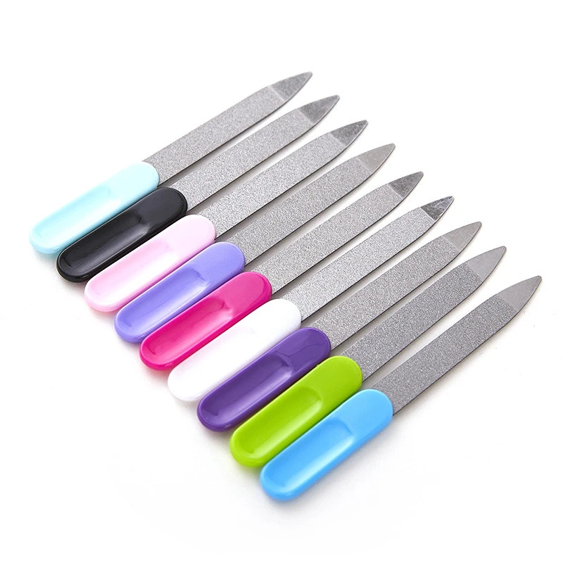 Double Sided Nail File Stainless Steel Manicure Pedicure Tools Files Metal Nail File Stainless Steel Fingernail