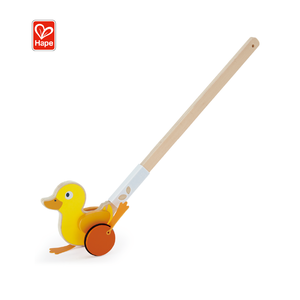 Ducky Wooden Baby Push Up Spinner Pal Spin Along Toy