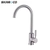 Durable Brushed Plated Deck Mounted Water Kitchen Faucet Single Hole Sink Tap