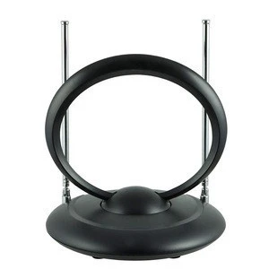 Easy Adjust Indoor TV Antenna - 30 Mile Range - Loop and Rabbit Ears Design - VHF / UHF HDTV - Optimized for FULLHD 1080p and 4