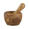 Eco-friendly Natural Olive Wood (HandMade) Mortar &amp; Pestle Smooth Round Top Style 8cm